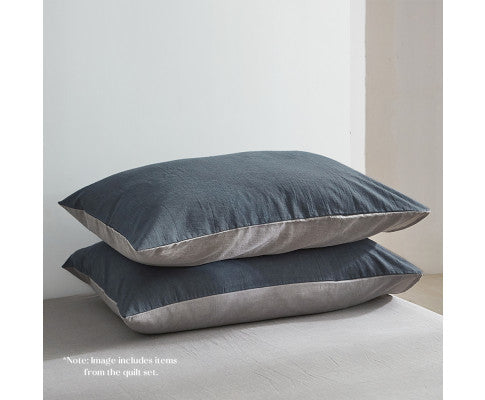 Cosy Club Sheet Set Cotton Sheets - Blue Dark Grey Cosy Club