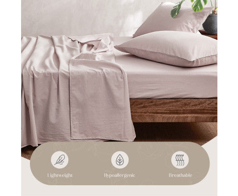 Cosy Club Sheet Set Bed Sheets Set - Flat Cover Pillow Case Purple Essential Cosy Club