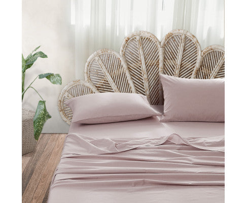 Cosy Club Sheet Set Bed Sheets Set - Flat Cover Pillow Case Purple Essential Cosy Club