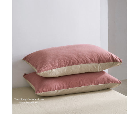 Cosy Club Sheet Set Cotton Sheets - Red Beige Cosy Club