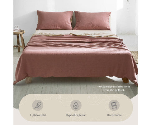 Cosy Club Sheet Set Cotton Sheets - Red Beige Cosy Club