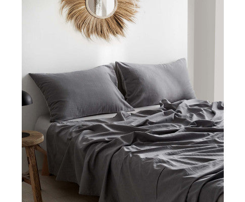 Cosy Club Sheet Set Bed Sheets Set - Flat Cover Pillow Case Grey Inspired Cosy Club