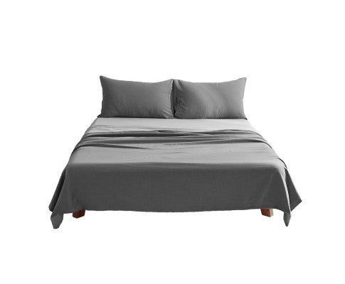 Cosy Club Sheet Set Bed Sheets Set - Flat Cover Pillow Case Grey Inspired Cosy Club
