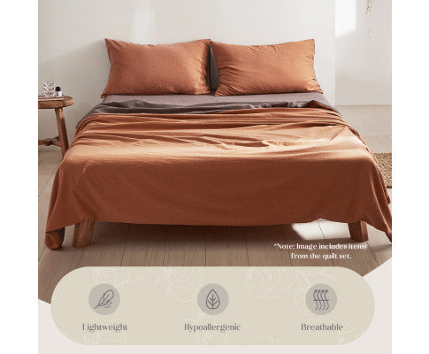 Cosy Club Sheet Set Cotton Sheets - Orange Brown Cosy Club