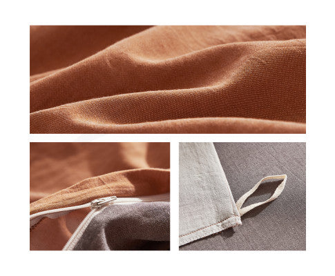Cosy Club Sheet Set Cotton Sheets - Orange Brown Cosy Club
