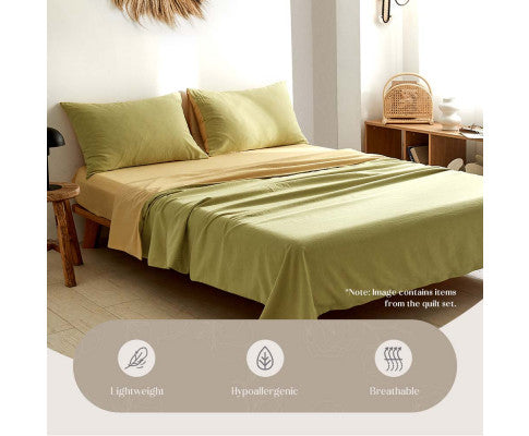 Cosy Club Sheet Set Bed Sheets Set - Flat Cover Pillow Case Yellow Inspired Cosy Club