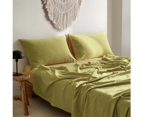 Cosy Club Sheet Set Bed Sheets Set - Flat Cover Pillow Case Yellow Inspired Cosy Club