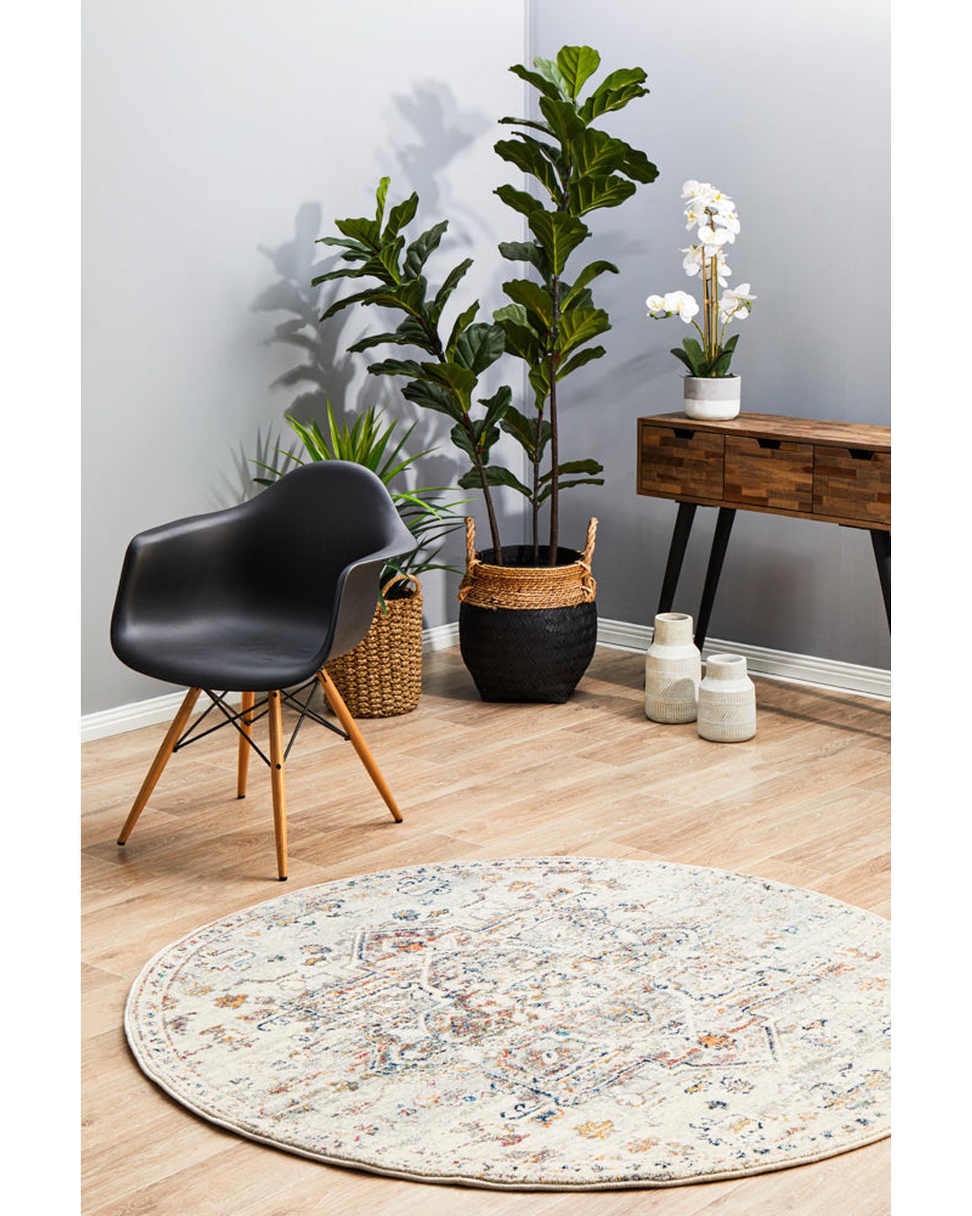 Century 911 Silver Round Rug Rug Culture