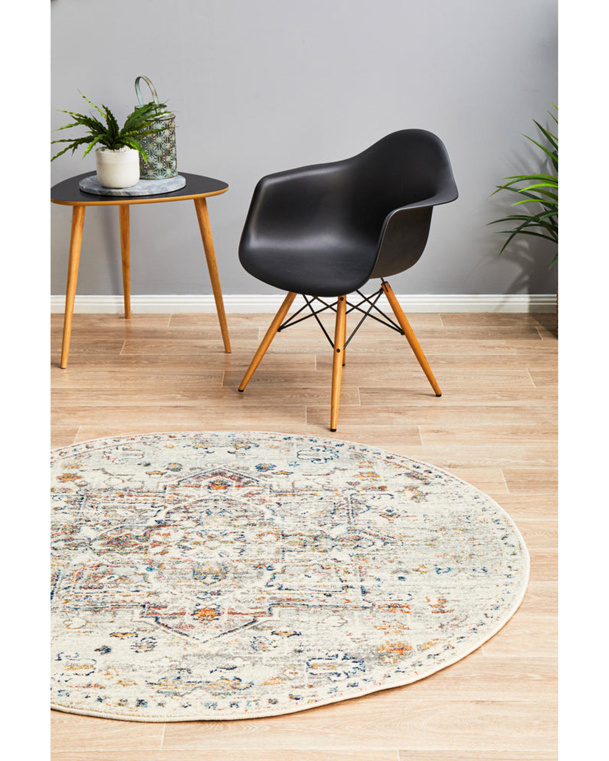 Century 911 Silver Round Rug Rug Culture