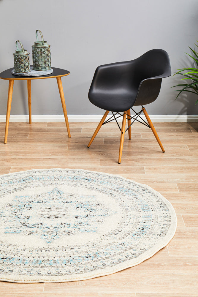 Century 922 White Round Rug Rug Culture