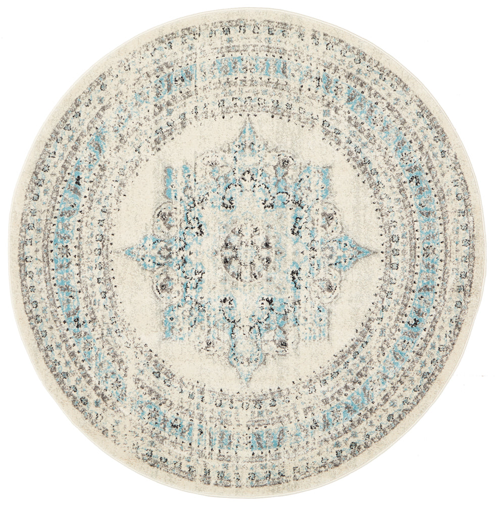Century 922 White Round Rug Rug Culture