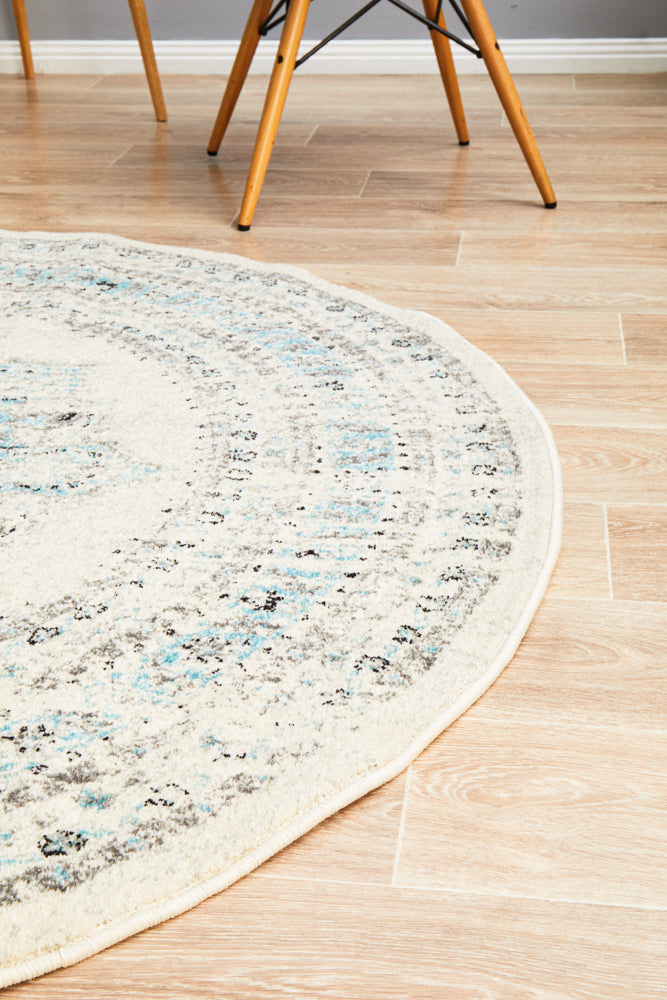Century 922 White Round Rug Rug Culture