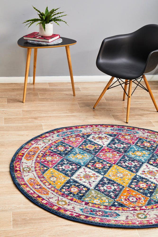 Century 933 Navy Round Rug Rug Culture