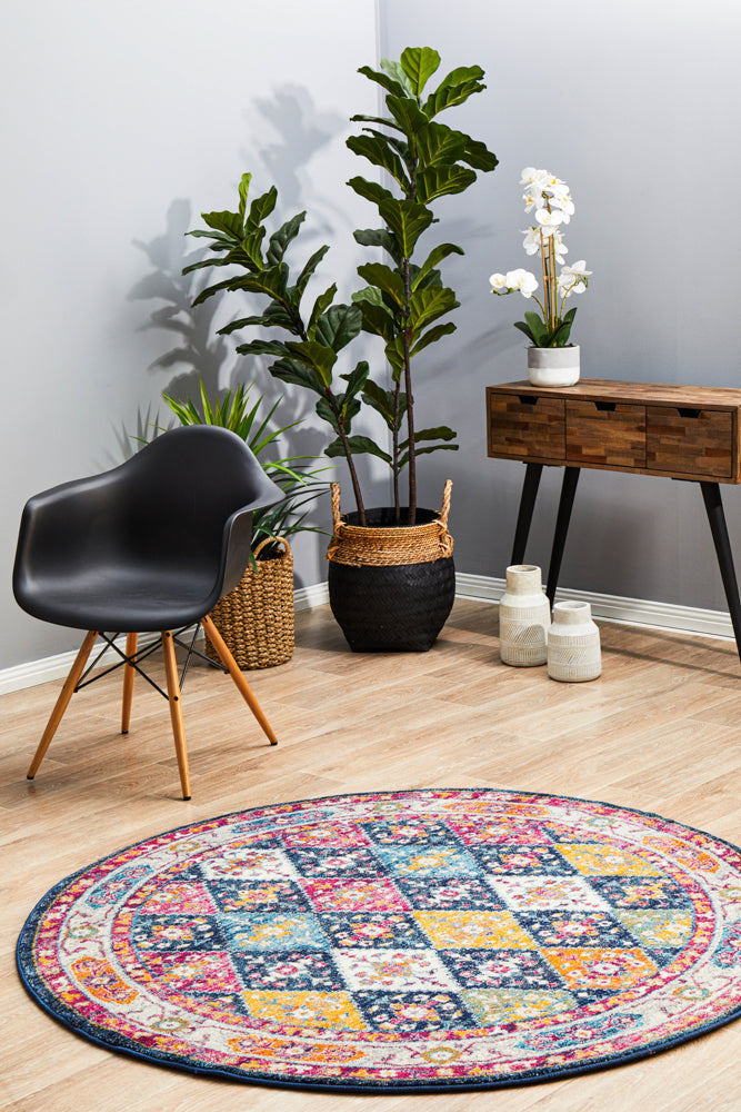 Century 933 Navy Round Rug Rug Culture