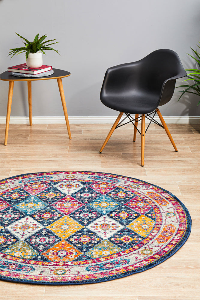 Century 933 Navy Round Rug Rug Culture
