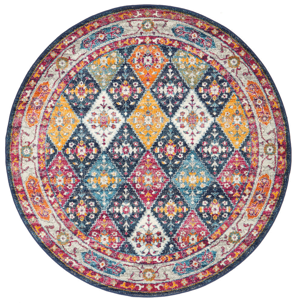 Century 933 Navy Round Rug Rug Culture