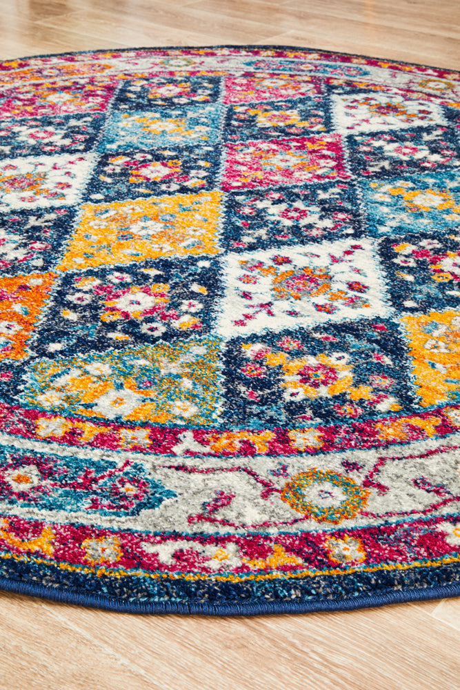 Century 933 Navy Round Rug Rug Culture