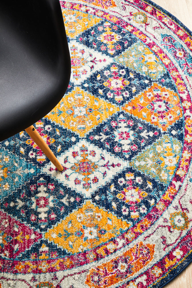 Century 933 Navy Round Rug Rug Culture