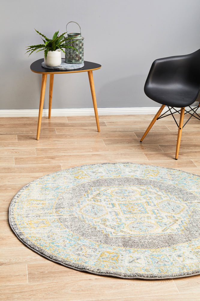 Century 944 Grey Round Rug Rug Culture