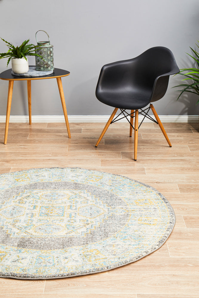 Century 944 Grey Round Rug Rug Culture