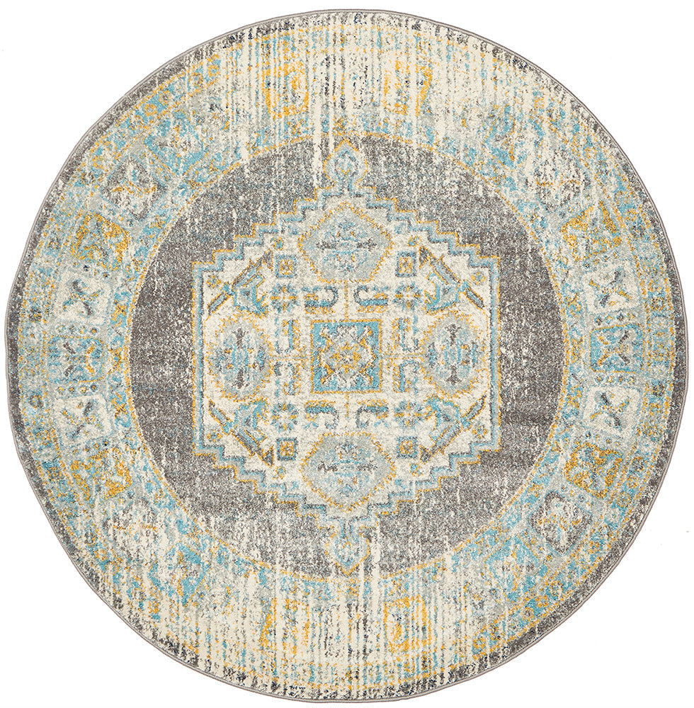 Century 944 Grey Round Rug Rug Culture
