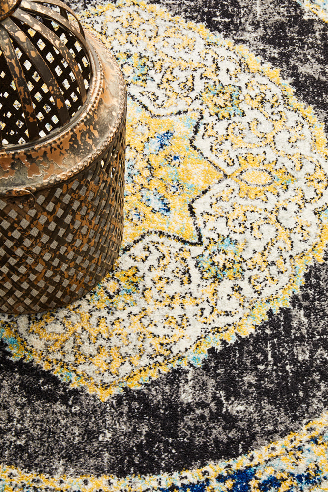 Century 955 Charcoal Round Rug Rug Culture