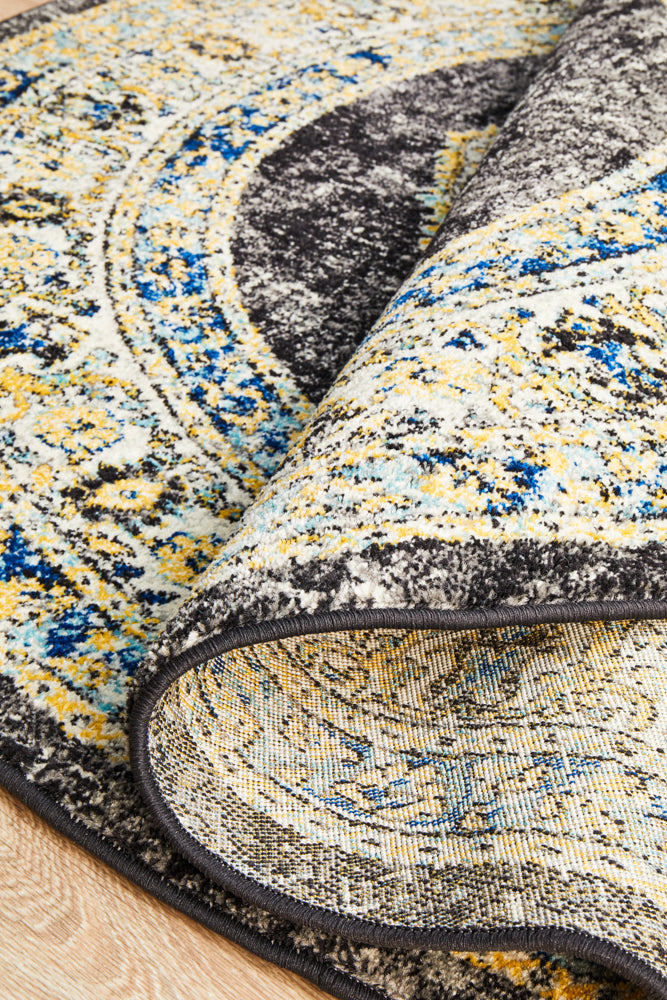 Century 955 Charcoal Round Rug Rug Culture