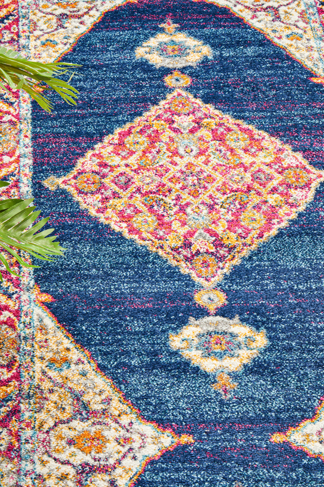 Century 966 Royal Blue Runner Rug Rug Culture