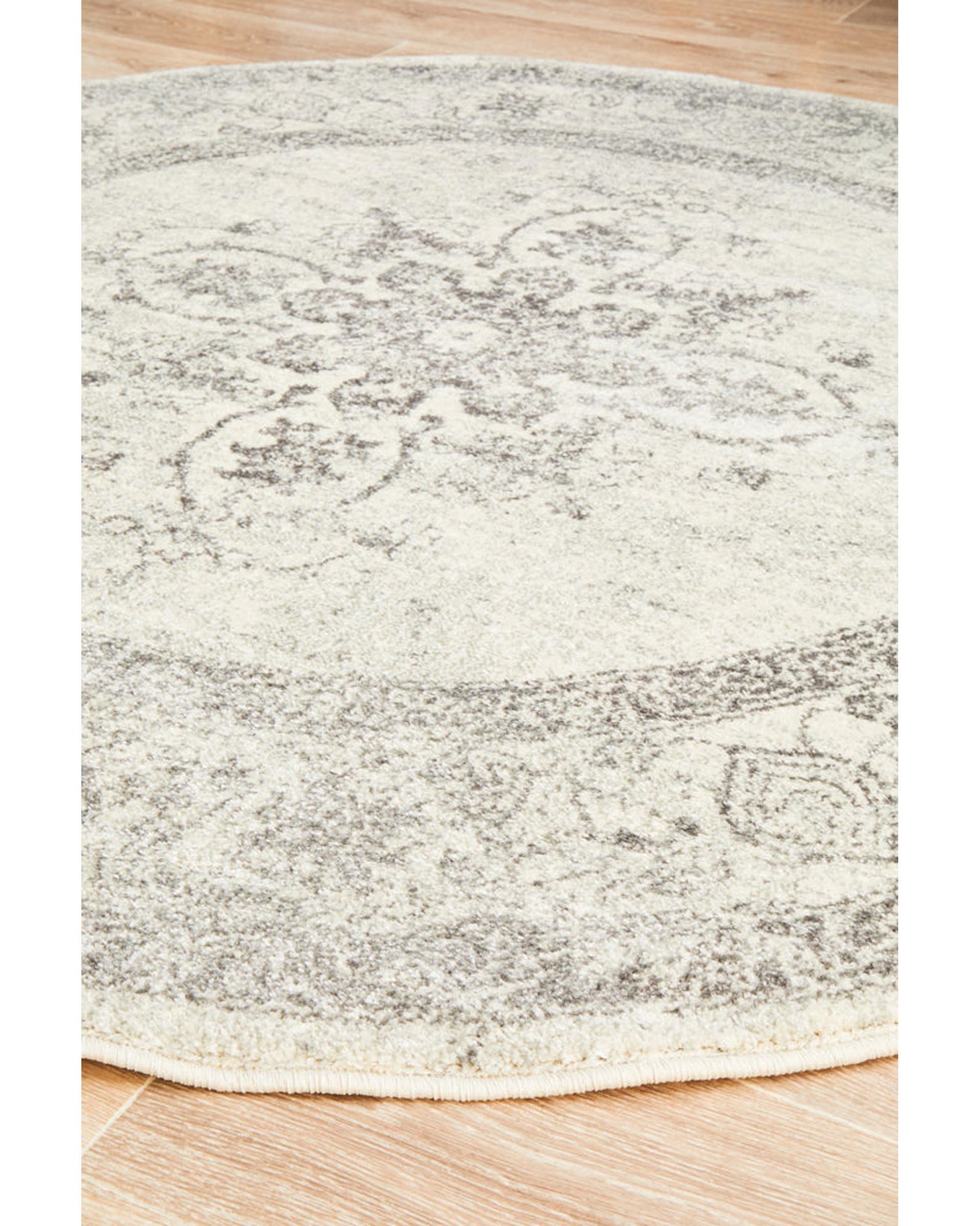 Century 977 Silver Round Rug Rug Culture