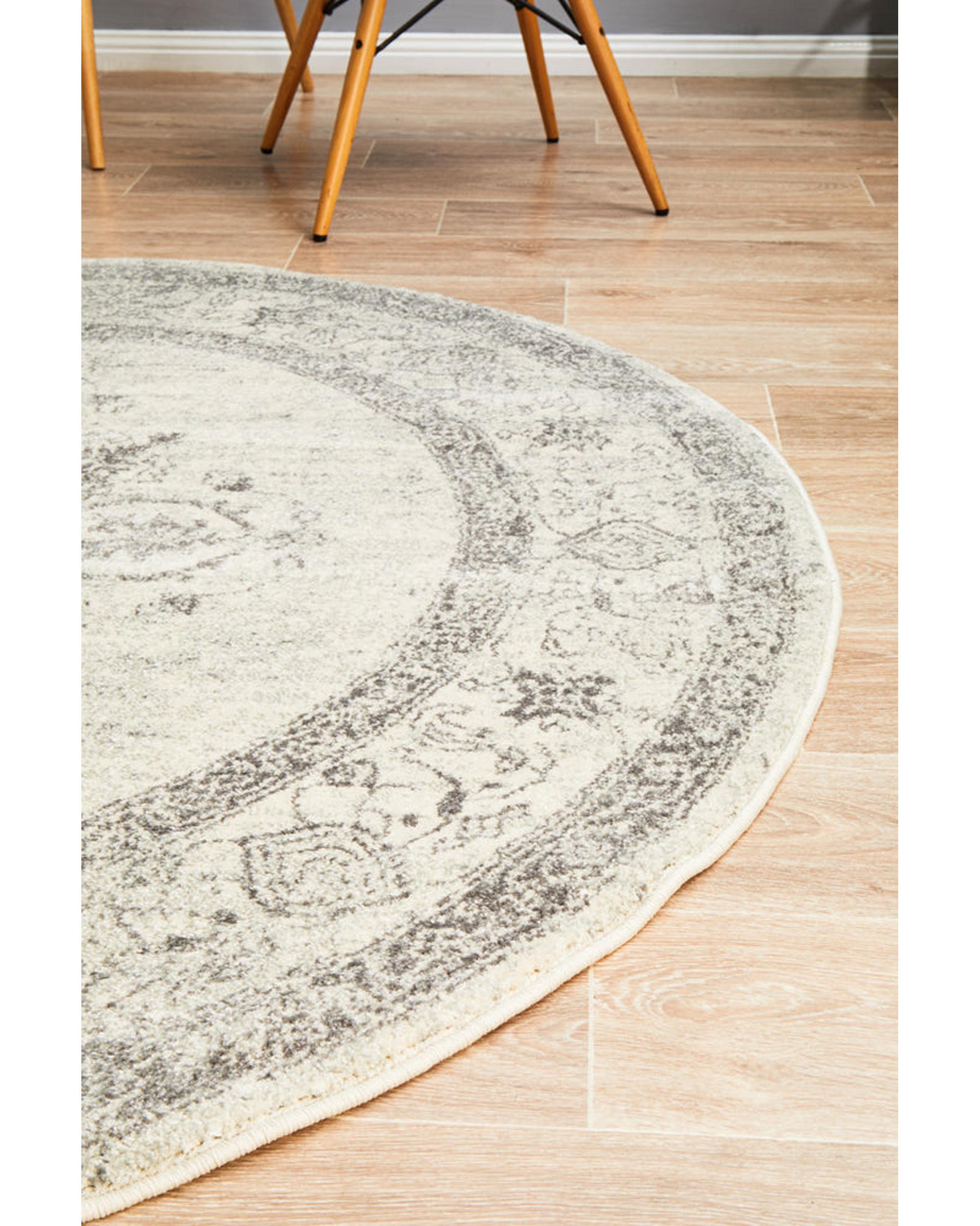Century 977 Silver Round Rug Rug Culture
