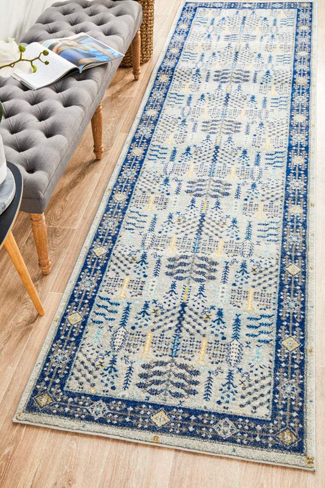 Century 988 Blue Runner Rug Rug Culture