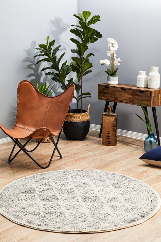 Century 999 Grey Round Rug Rug Culture