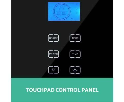 2000W Portable Electric Panel Heater - Black Glass Devanti