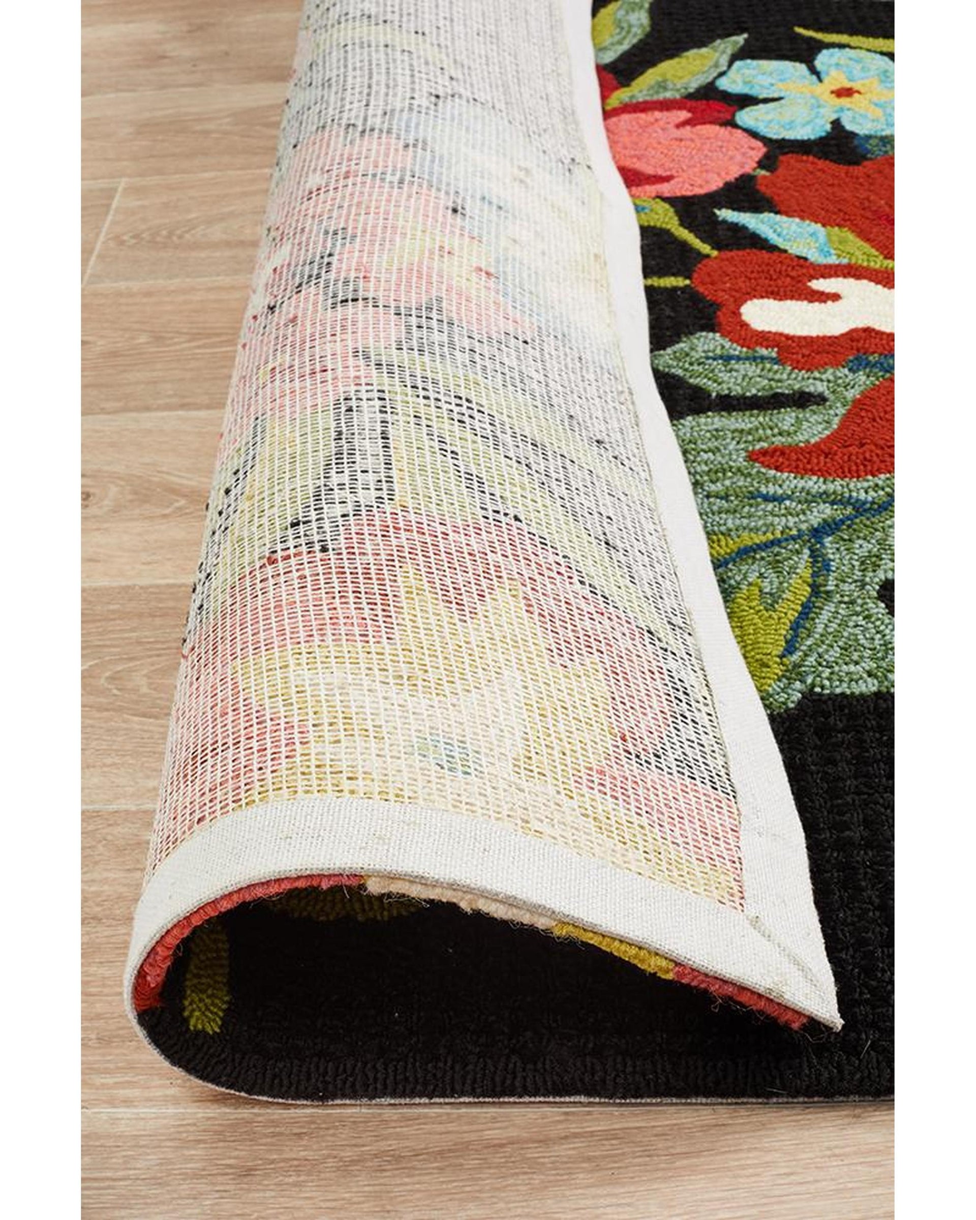 Copacabana Kelsey Bouquet Black Indoor Outdoor Rug Rug Culture