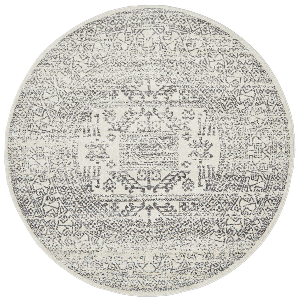 Chrome Addison Silver Round Rug RUG CULTURE