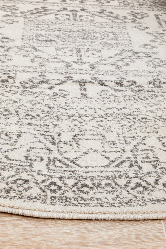 Chrome Addison Silver Round Rug RUG CULTURE