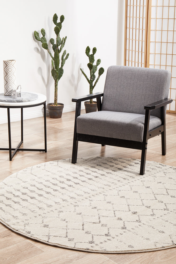 Chrome Elsa Silver Round Rug RUG CULTURE