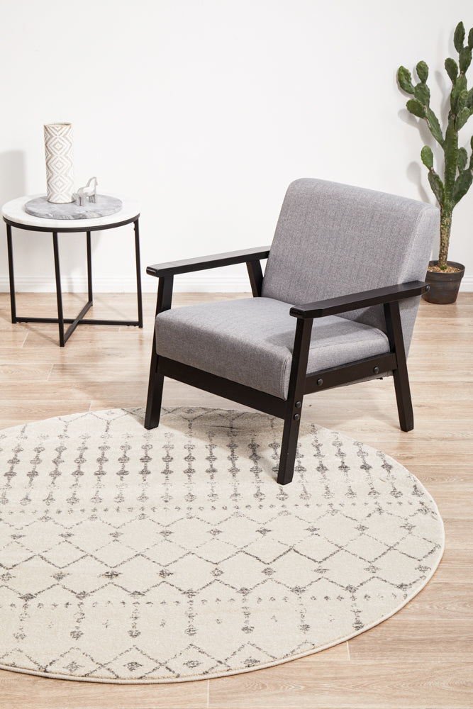 Chrome Elsa Silver Round Rug RUG CULTURE