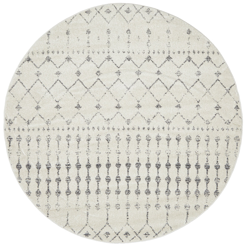 Chrome Elsa Silver Round Rug RUG CULTURE