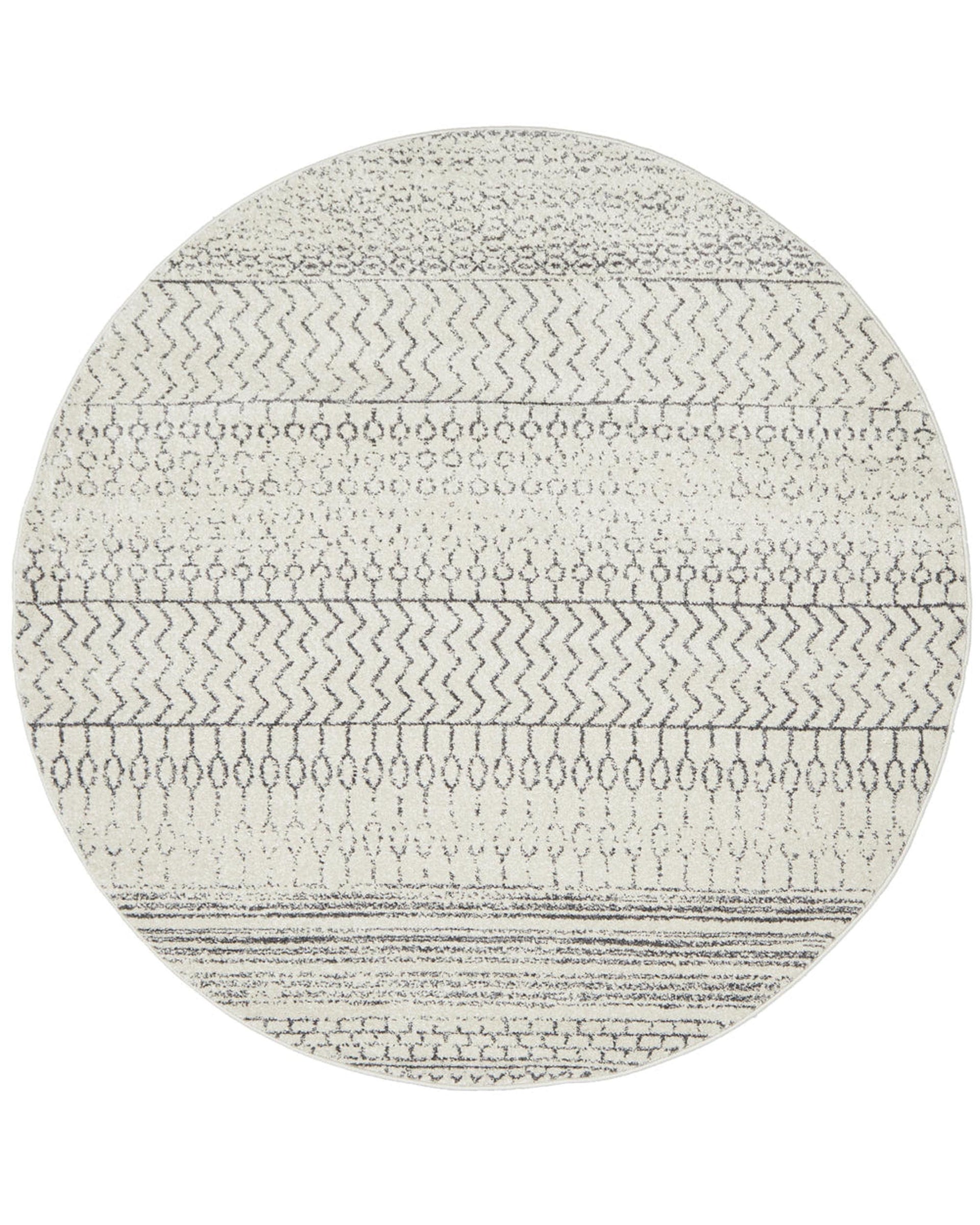Chrome Harper Silver Round Rug RUG CULTURE