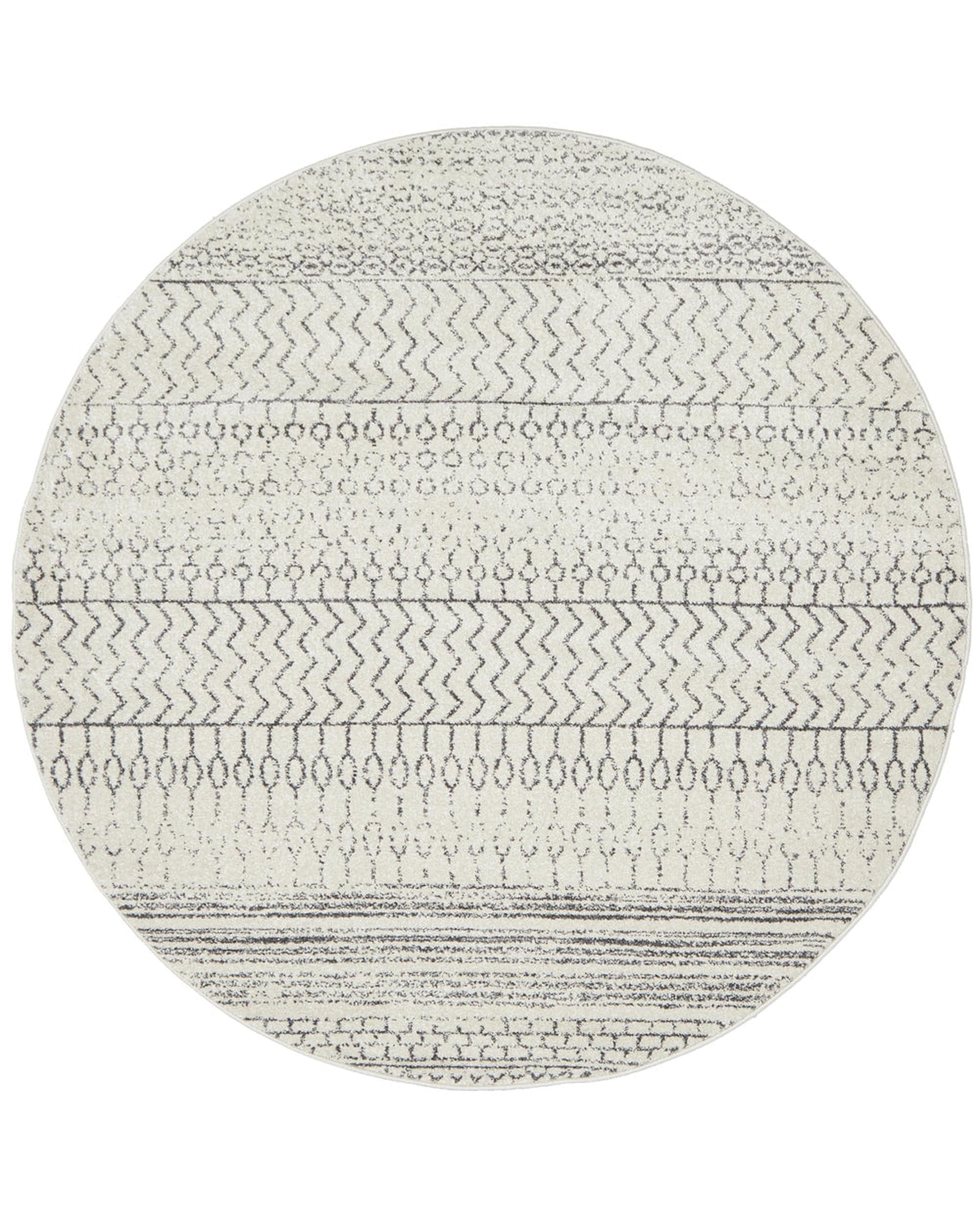 Chrome Harper Silver Round Rug RUG CULTURE