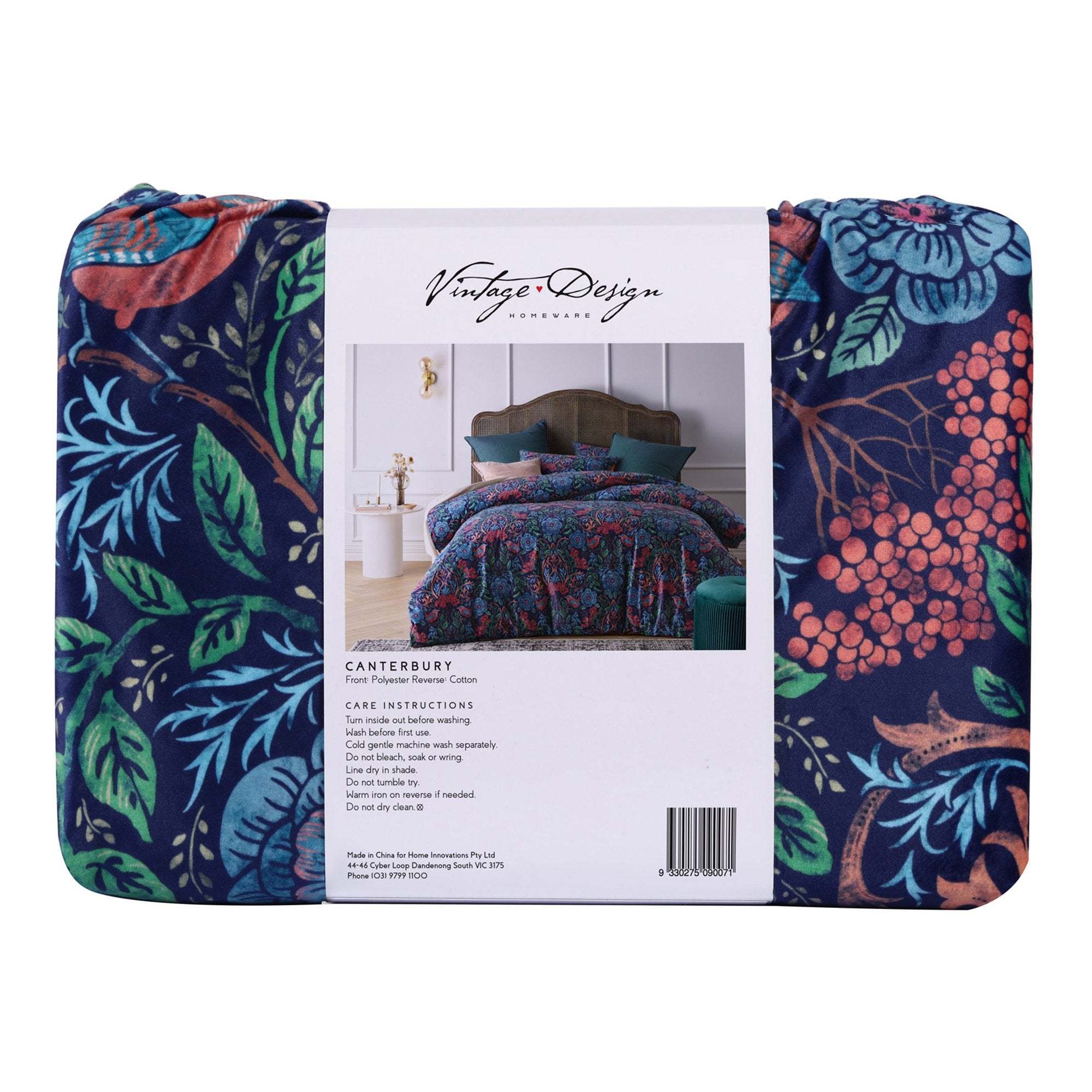 Vintage Design Canterbury Velvet Quilt Cover Set Vintage Design