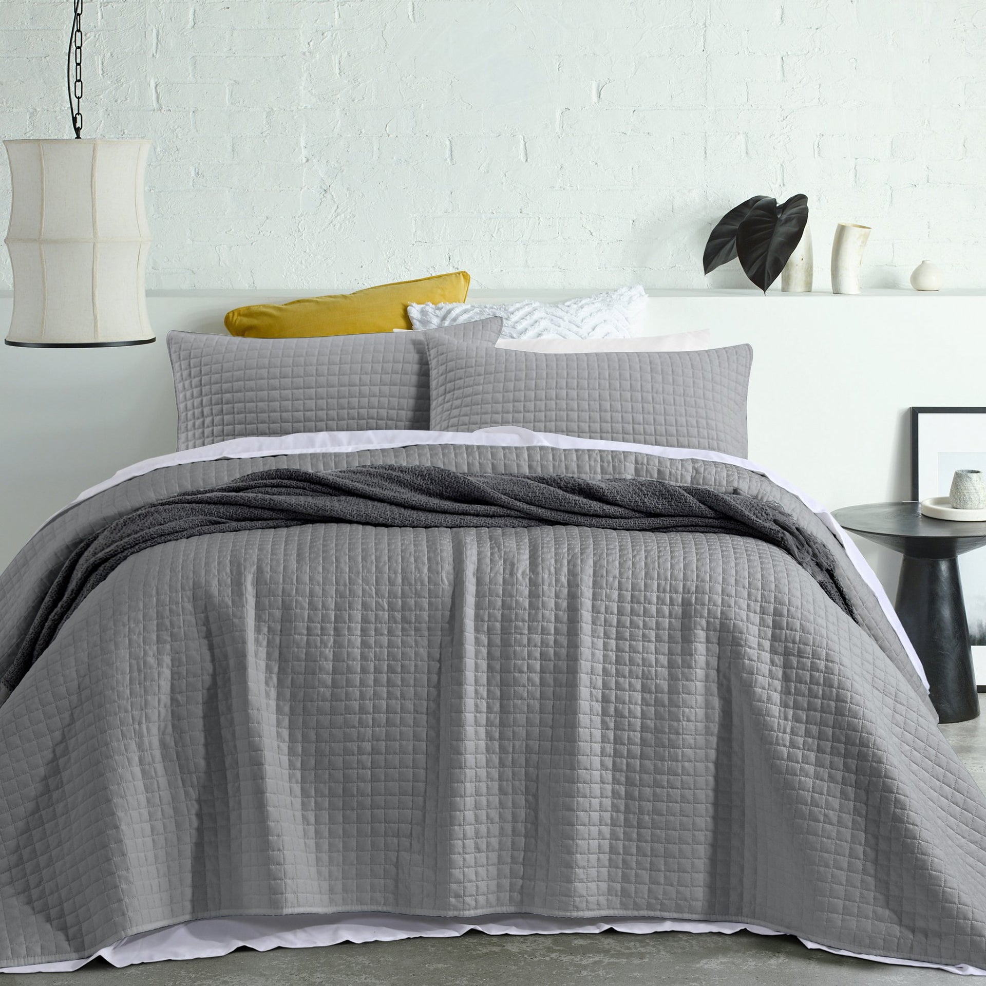 Accessorize Charcoal Zane Coverlet Set - Queen/King Accessorize