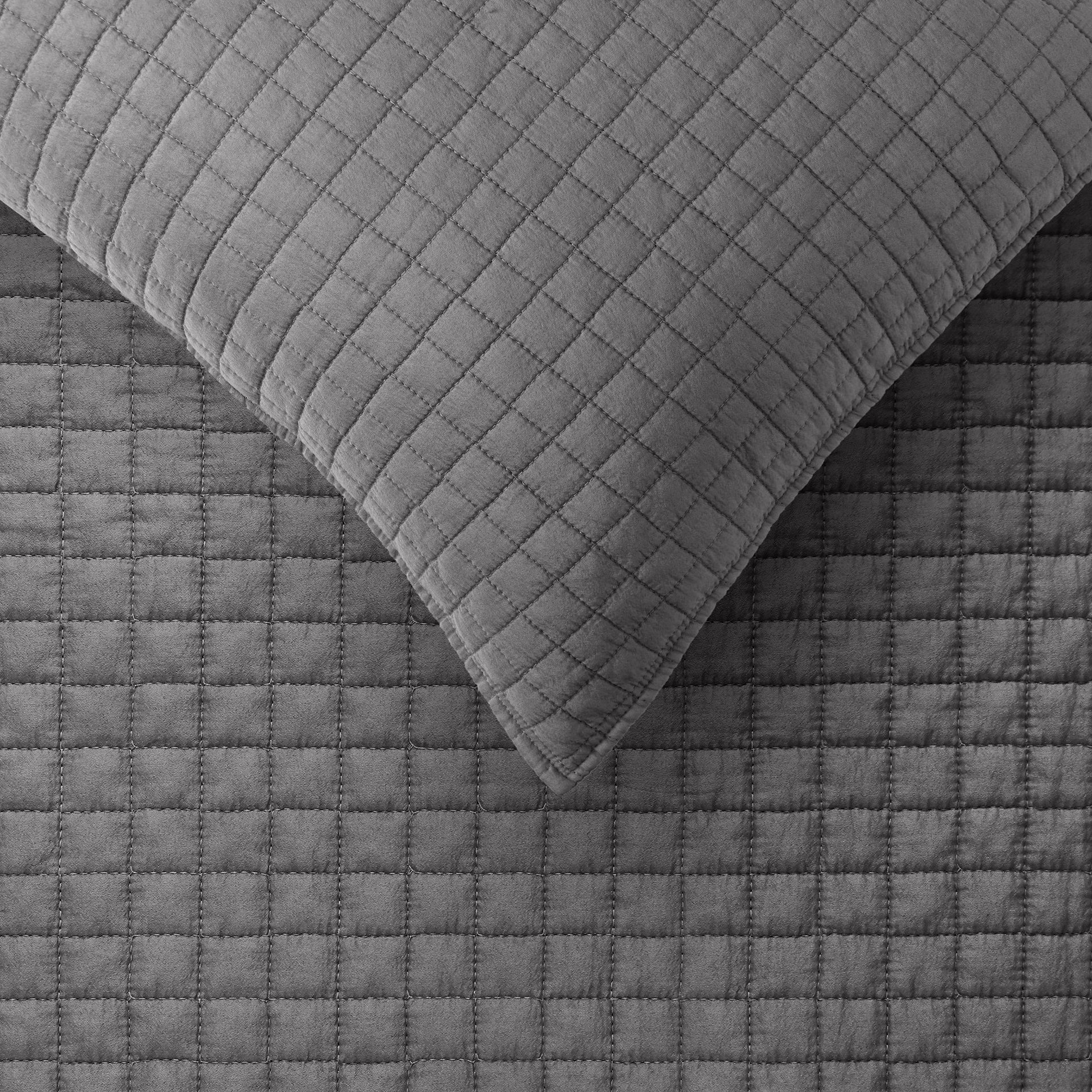 Accessorize Charcoal Zane Coverlet Set - Queen/King Accessorize