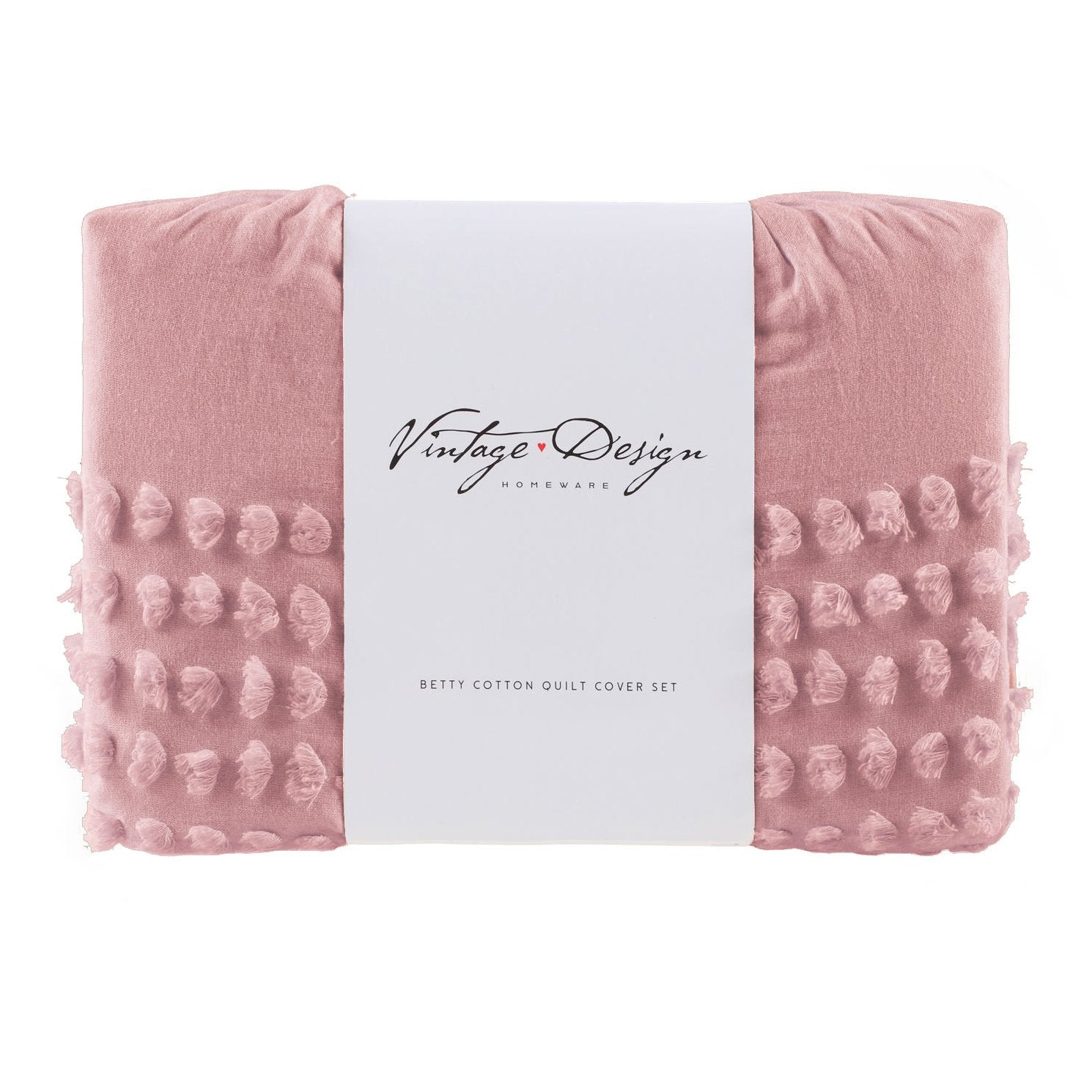 Vintage Design BLUSH Betty Cotton Quilt Cover Set Vintage Design