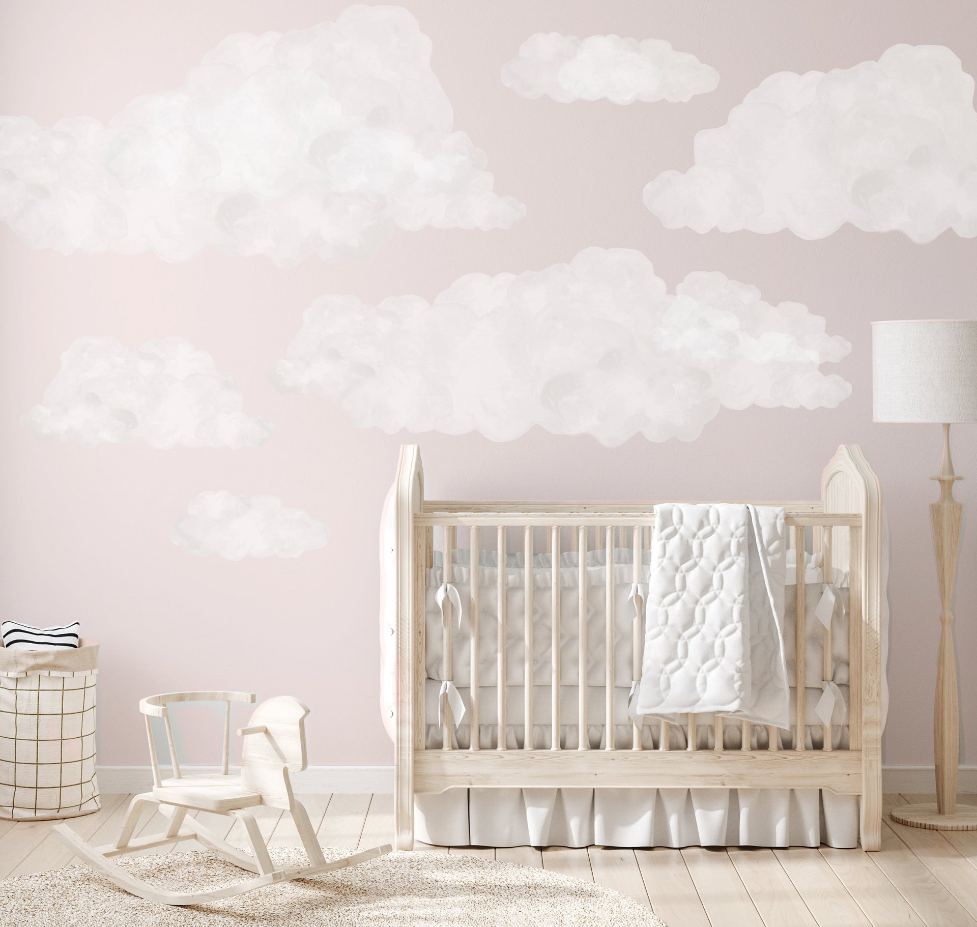 Dreamy Clouds Polka Art Prints
