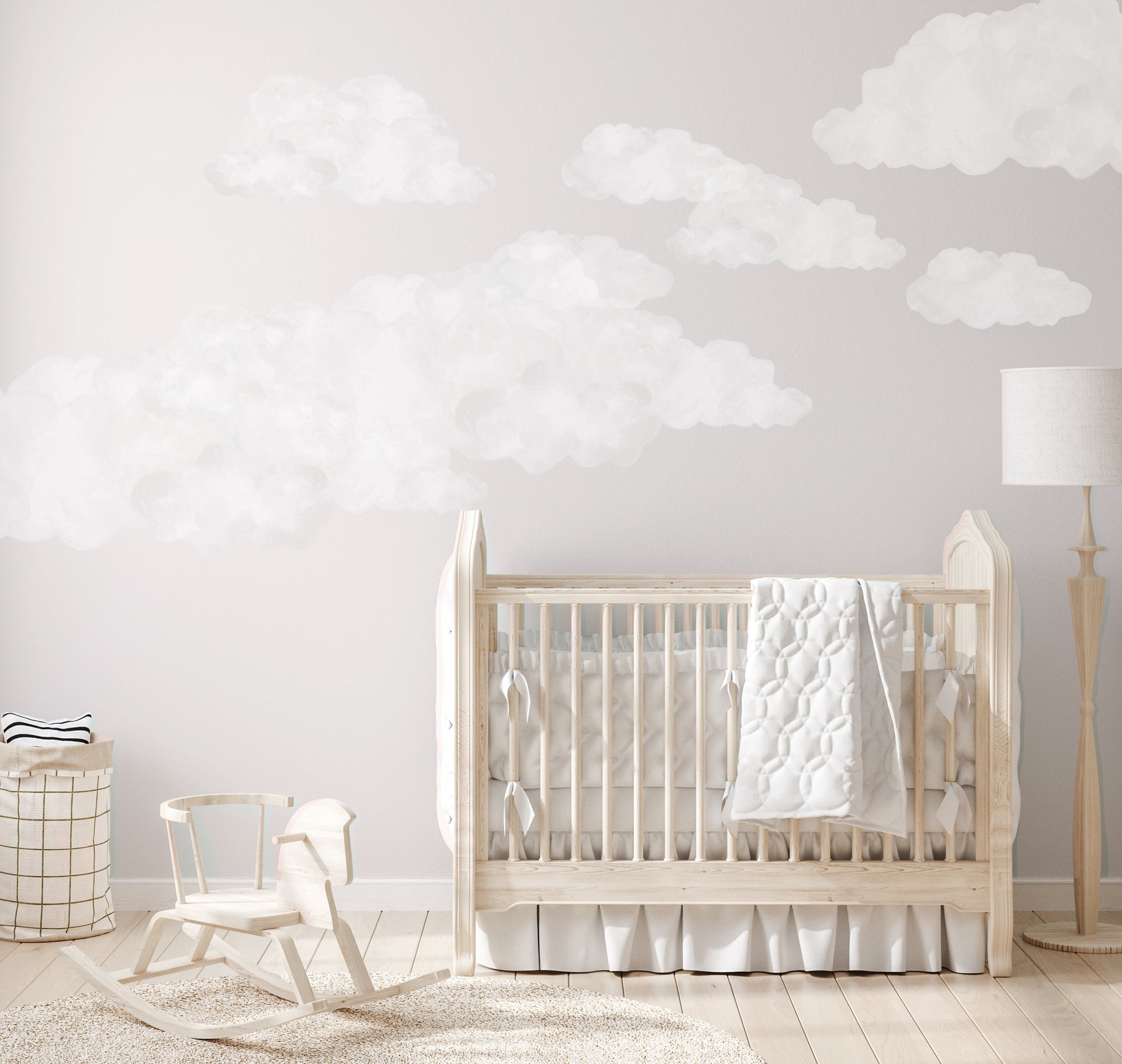 Dreamy Clouds Polka Art Prints