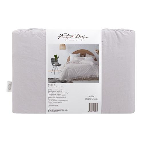 Vintage Design Cream Gypsy 180TC Cotton Quilt Cover Set Vintage Design