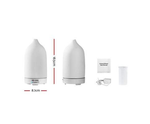 Ceramics Aroma Diffuser Aromatherapy Essential Oil Air Humidifier Ultrasonic Cool Mist White Devanti