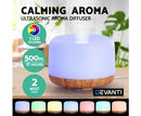 Aroma Diffuser Aromatherapy LED Night Light Air Humidifier Purifier Light Wood Grain 500ml Devanti